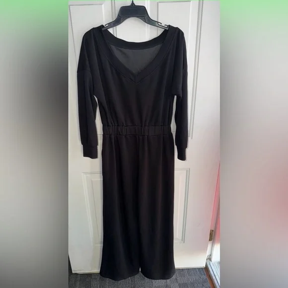 CHICME Size M – Black Open-Back Jumpsuit Women’s, Soft Stretch Minimalist Style - Picture 8 of 16